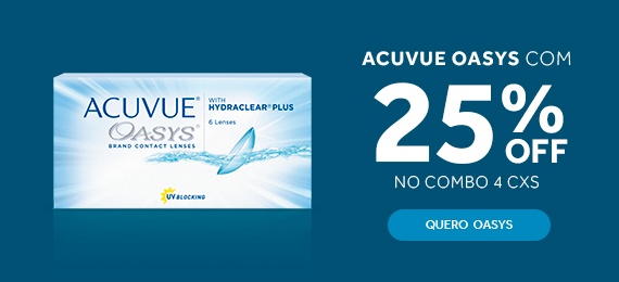 Lentes Acuvue com 25%OFF no combo 4 caixas! Saiba mais